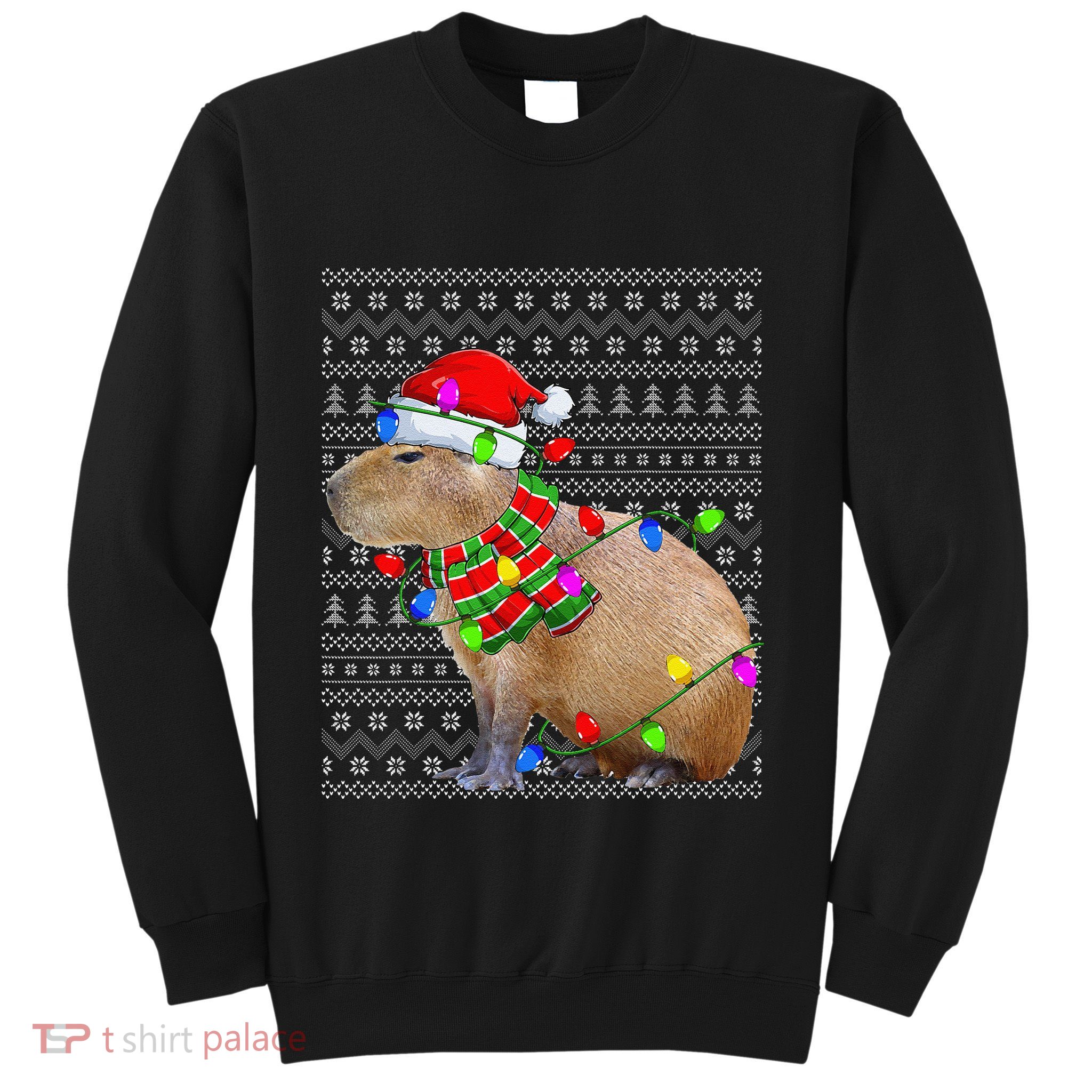 Capybara Ugly Xmas Lighting Santa Capybara Christmas Sweatshirt