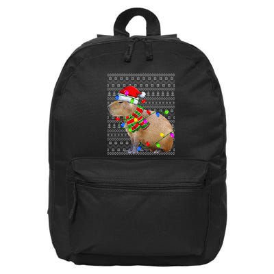 Capybara Ugly Xmas Lighting Santa Capybara Christmas 16 in Basic Backpack