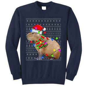 Capybara Ugly Xmas Lighting Santa Capybara Christmas Tall Sweatshirt