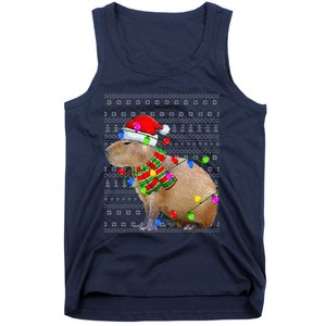 Capybara Ugly Xmas Lighting Santa Capybara Christmas Tank Top