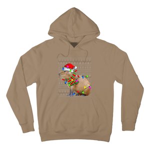 Capybara Ugly Xmas Lighting Santa Capybara Christmas Hoodie