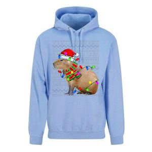 Capybara Ugly Xmas Lighting Santa Capybara Christmas Unisex Surf Hoodie