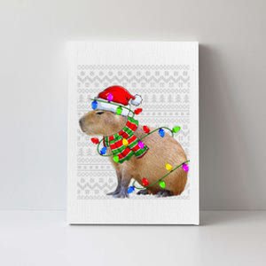 Capybara Ugly Xmas Lighting Santa Capybara Christmas Canvas