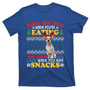 Chihuahua Ugly Xmas Gift They See YouRe Eating Gift T-Shirt