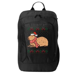 Capybara Ugly Xmas Lighting Santa Capybara Christmas City Backpack