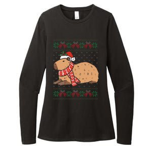 Capybara Ugly Xmas Lighting Santa Capybara Christmas Womens CVC Long Sleeve Shirt