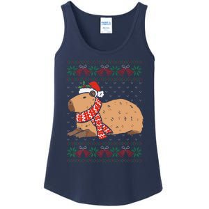 Capybara Ugly Xmas Lighting Santa Capybara Christmas Ladies Essential Tank