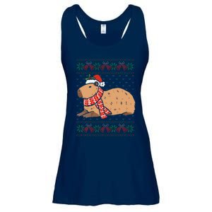 Capybara Ugly Xmas Lighting Santa Capybara Christmas Ladies Essential Flowy Tank