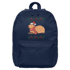 Capybara Ugly Xmas Lighting Santa Capybara Christmas 16 in Basic Backpack