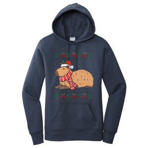 Capybara Ugly Xmas Lighting Santa Capybara Christmas Women's Pullover Hoodie