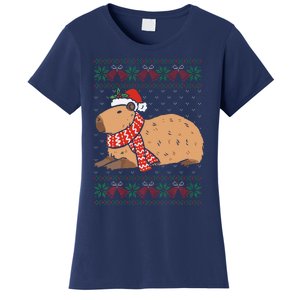 Capybara Ugly Xmas Lighting Santa Capybara Christmas Women's T-Shirt