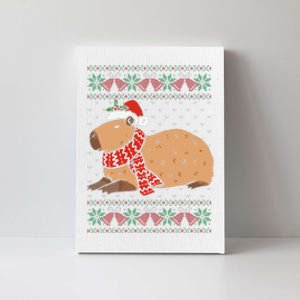 Capybara Ugly Xmas Lighting Santa Capybara Christmas Canvas