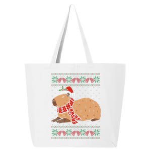 Capybara Ugly Xmas Lighting Santa Capybara Christmas 25L Jumbo Tote