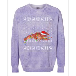 Crawfish Ugly Xmas Style Santa Crawfish Christmas Gift Colorblast Crewneck Sweatshirt