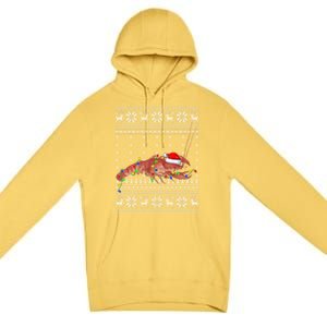 Crawfish Ugly Xmas Style Santa Crawfish Christmas Gift Premium Pullover Hoodie