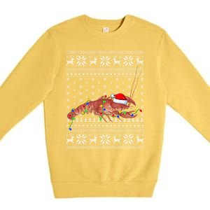 Crawfish Ugly Xmas Style Santa Crawfish Christmas Gift Premium Crewneck Sweatshirt