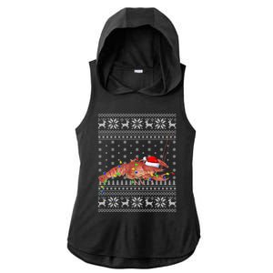 Crawfish Ugly Xmas Style Santa Crawfish Christmas Gift Ladies PosiCharge Tri-Blend Wicking Draft Hoodie Tank