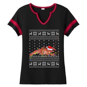 Crawfish Ugly Xmas Style Santa Crawfish Christmas Gift Ladies Halftime Notch Neck Tee