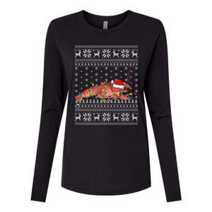 Crawfish Ugly Xmas Style Santa Crawfish Christmas Gift Womens Cotton Relaxed Long Sleeve T-Shirt