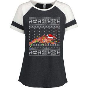 Crawfish Ugly Xmas Style Santa Crawfish Christmas Gift Enza Ladies Jersey Colorblock Tee