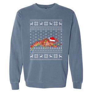 Crawfish Ugly Xmas Style Santa Crawfish Christmas Gift Garment-Dyed Sweatshirt