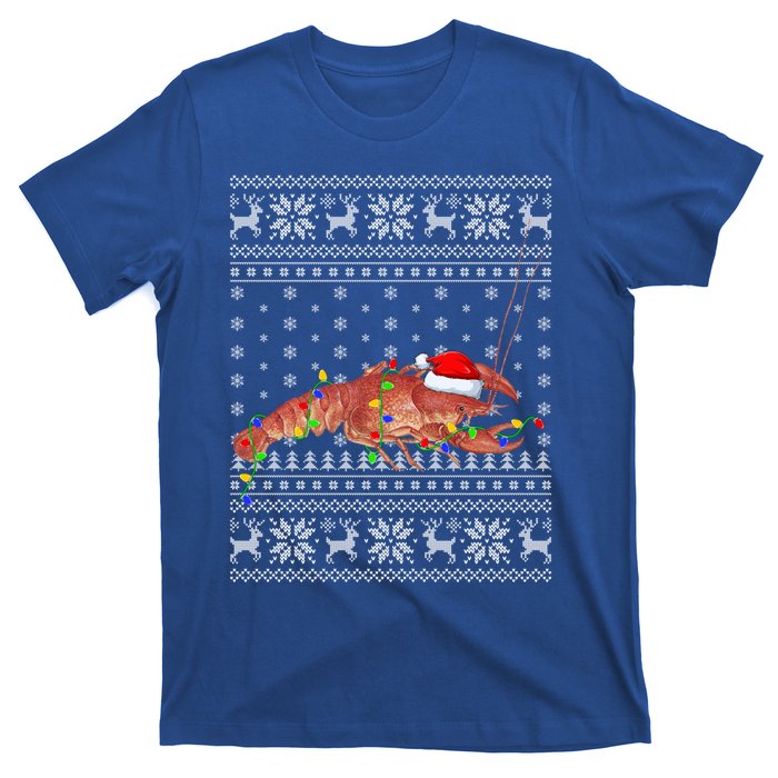 Crawfish Ugly Xmas Style Santa Crawfish Christmas Gift T-Shirt