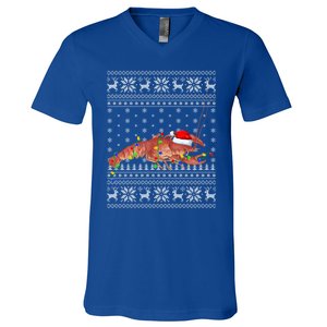 Crawfish Ugly Xmas Style Santa Crawfish Christmas Gift V-Neck T-Shirt