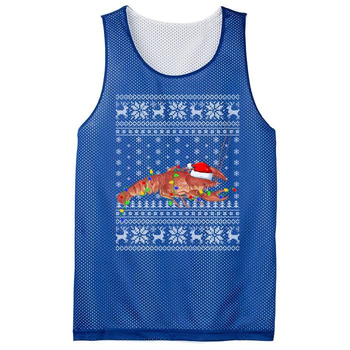 Crawfish Ugly Xmas Style Santa Crawfish Christmas Gift Mesh Reversible Basketball Jersey Tank