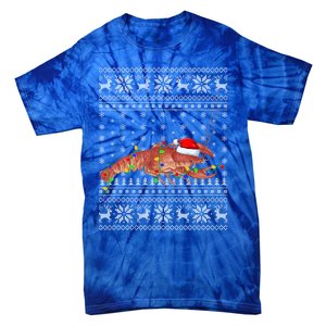 Crawfish Ugly Xmas Style Santa Crawfish Christmas Gift Tie-Dye T-Shirt