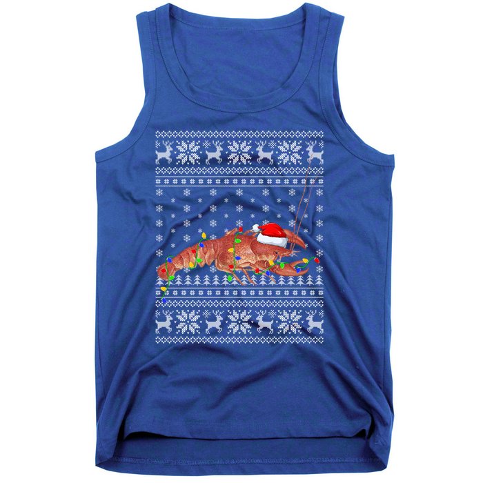 Crawfish Ugly Xmas Style Santa Crawfish Christmas Gift Tank Top