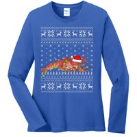 Crawfish Ugly Xmas Style Santa Crawfish Christmas Gift Ladies Long Sleeve Shirt