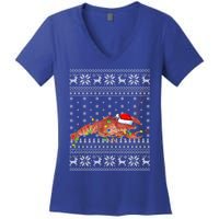 Crawfish Ugly Xmas Style Santa Crawfish Christmas Gift Women's V-Neck T-Shirt