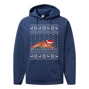 Crawfish Ugly Xmas Style Santa Crawfish Christmas Gift Performance Fleece Hoodie