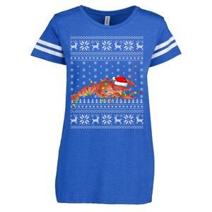 Crawfish Ugly Xmas Style Santa Crawfish Christmas Gift Enza Ladies Jersey Football T-Shirt