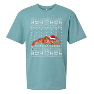 Crawfish Ugly Xmas Style Santa Crawfish Christmas Gift Sueded Cloud Jersey T-Shirt