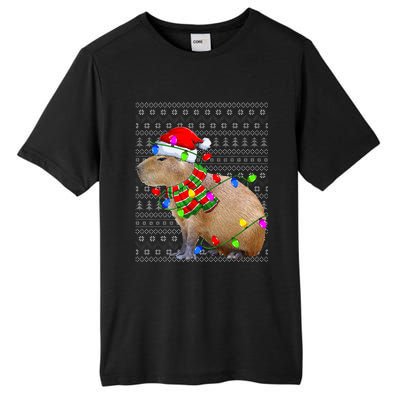 Capybara Ugly Xmas Lighting Santa Capybara Christmas Tall Fusion ChromaSoft Performance T-Shirt