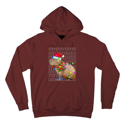 Capybara Ugly Xmas Lighting Santa Capybara Christmas Hoodie