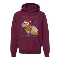 Capybara Ugly Xmas Lighting Santa Capybara Christmas Premium Hoodie