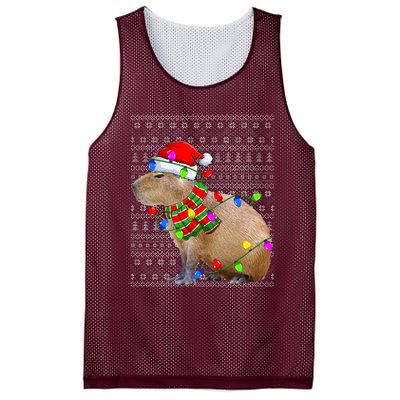 Capybara Ugly Xmas Lighting Santa Capybara Christmas Mesh Reversible Basketball Jersey Tank