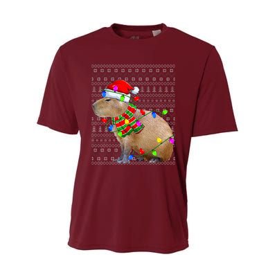 Capybara Ugly Xmas Lighting Santa Capybara Christmas Performance Sprint T-Shirt