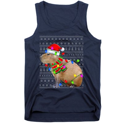 Capybara Ugly Xmas Lighting Santa Capybara Christmas Tank Top