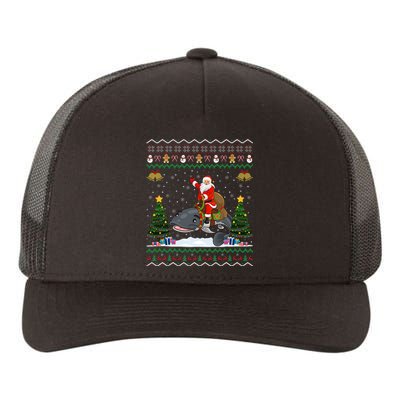 Catfish Ugly Xmas Gift Funny Santa Riding Catfish Christmas Yupoong Adult 5-Panel Trucker Hat