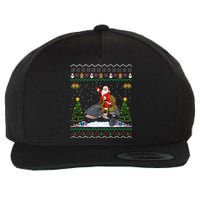 Catfish Ugly Xmas Gift Funny Santa Riding Catfish Christmas Wool Snapback Cap