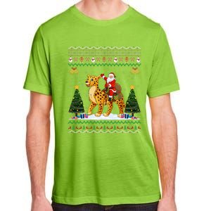 Cheetah Ugly Xmas Gift Santa Riding Cheetah Christmas Adult ChromaSoft Performance T-Shirt