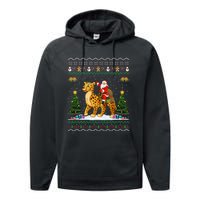 Cheetah Ugly Xmas Gift Santa Riding Cheetah Christmas Performance Fleece Hoodie