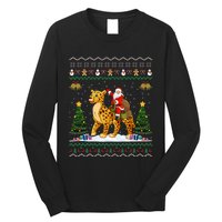 Cheetah Ugly Xmas Gift Santa Riding Cheetah Christmas Long Sleeve Shirt