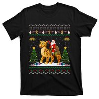 Cheetah Ugly Xmas Gift Santa Riding Cheetah Christmas T-Shirt