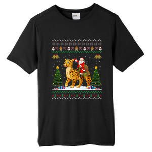 Cheetah Ugly Xmas Gift Santa Riding Cheetah Christmas Tall Fusion ChromaSoft Performance T-Shirt