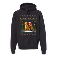 Cheetah Ugly Xmas Gift Santa Riding Cheetah Christmas Premium Hoodie