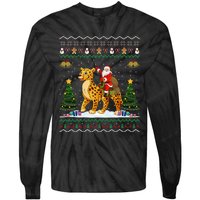 Cheetah Ugly Xmas Gift Santa Riding Cheetah Christmas Tie-Dye Long Sleeve Shirt